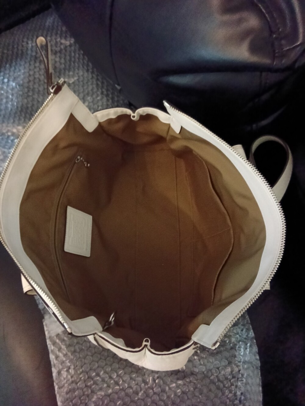 Coach Chelsea Y2K Off White Leather Shoulder Satchel Bag CREED: M0779-F10887 - Picture 7 of 16